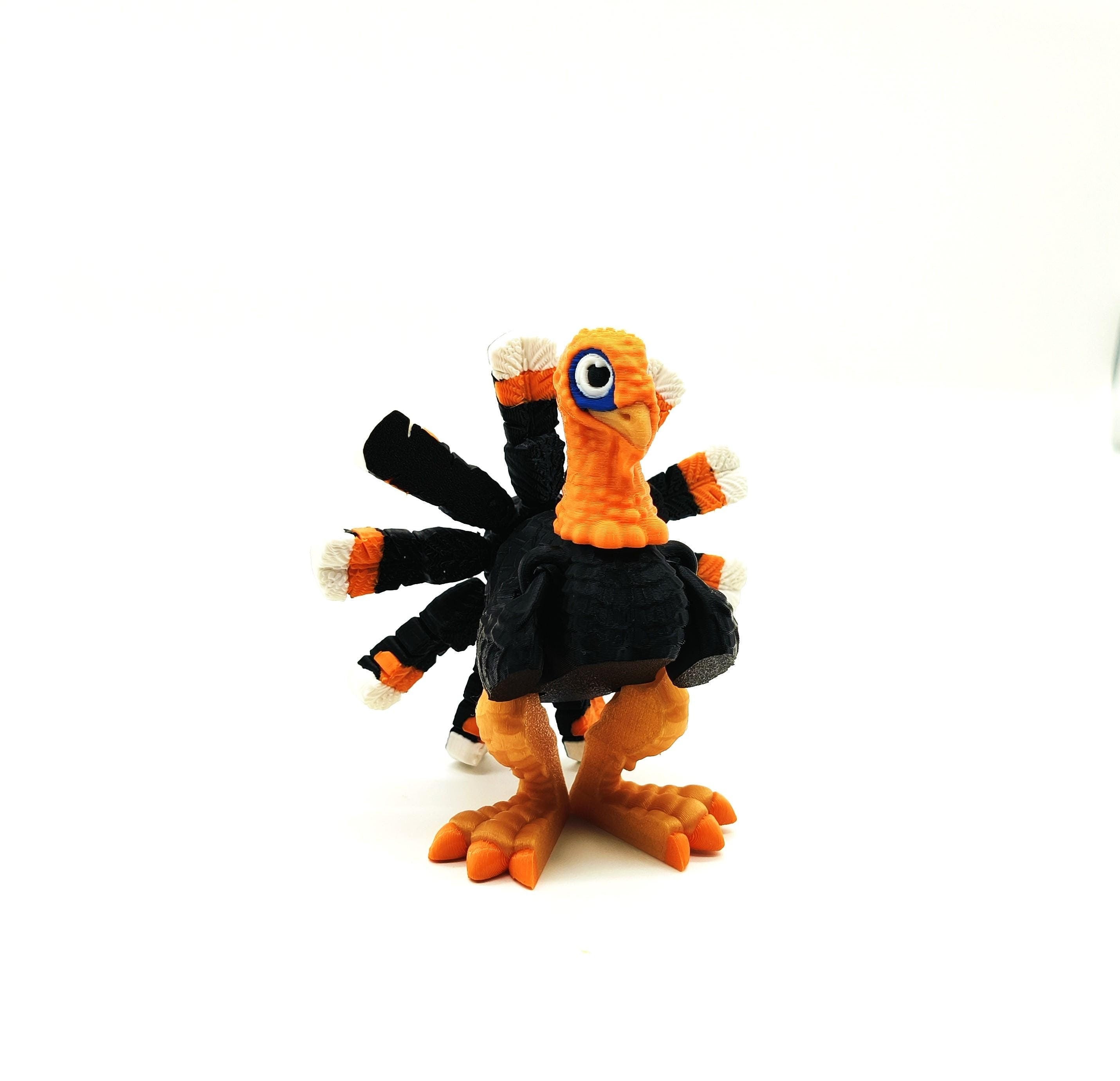 Articulated Turkey - Fun Thanksgiving Table Decoration - Fully Poseable Animal Figurine - Unique Holiday Gift for Kids and Adults